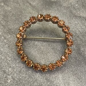Vintage Topaz Crystal Brooch
